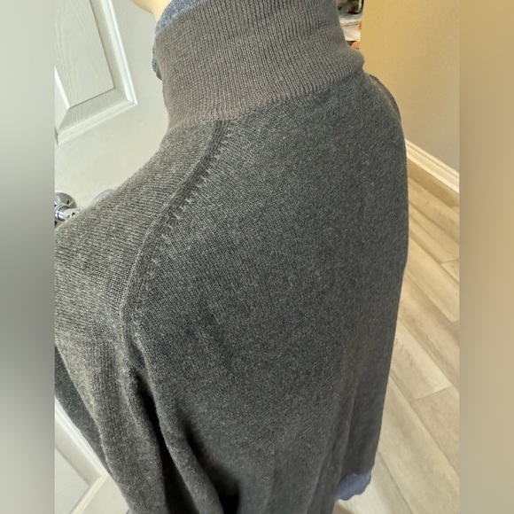 Kenneth Cole New York Sweater M Men’s Full Zip Wool Blend Mick Neck Olive Gray - Picture 9 of 11